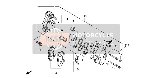 Honda PES150 2010 Remklauw voor voor een 2010 Honda PES150